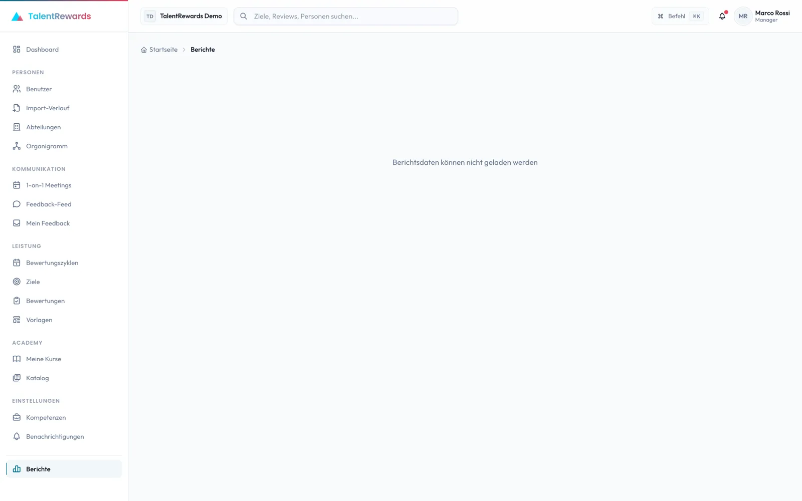 Leistungsberichte in TalentRewards